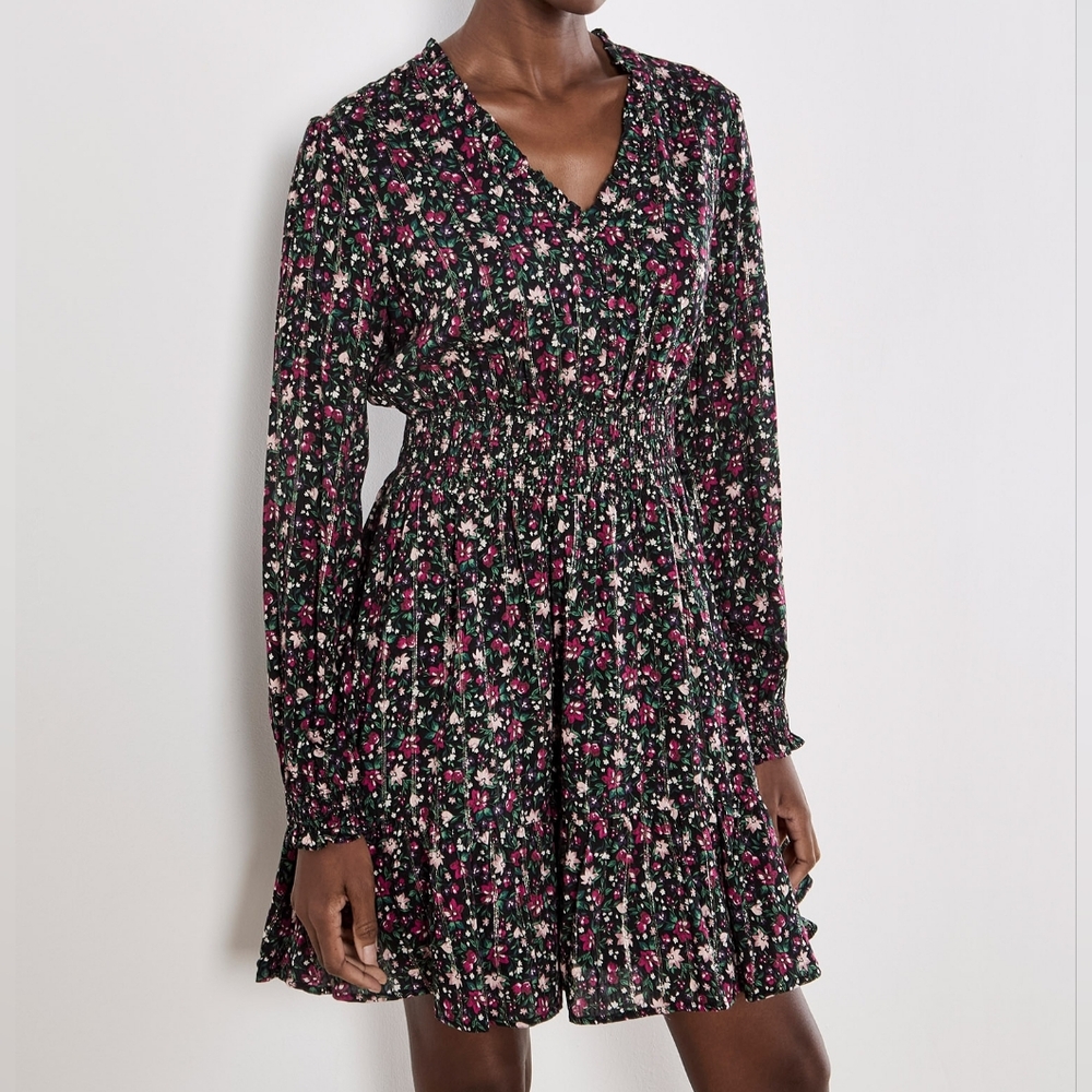 Mini Lurex Shirred Dress